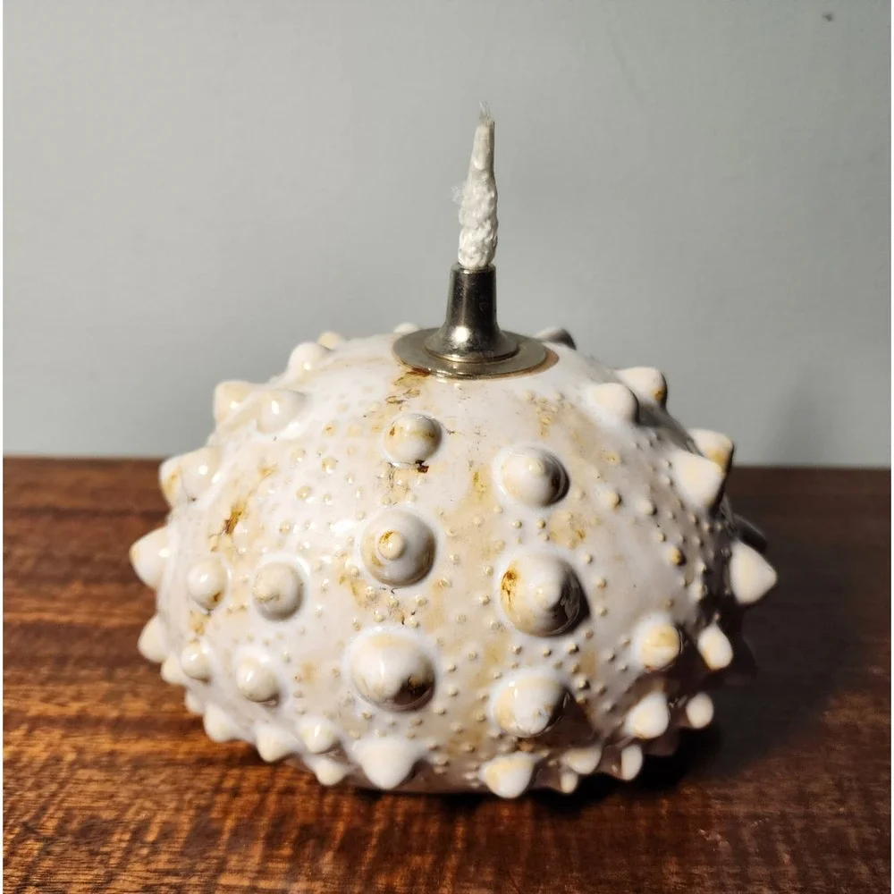 Pier 1 Ceramic SEA URCHIN Oil Lamp Nautical